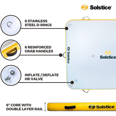 Solstice 6 x 5 ft Inflatable Dock Rafting Platform w/Pump & Bag, Multi (Used)