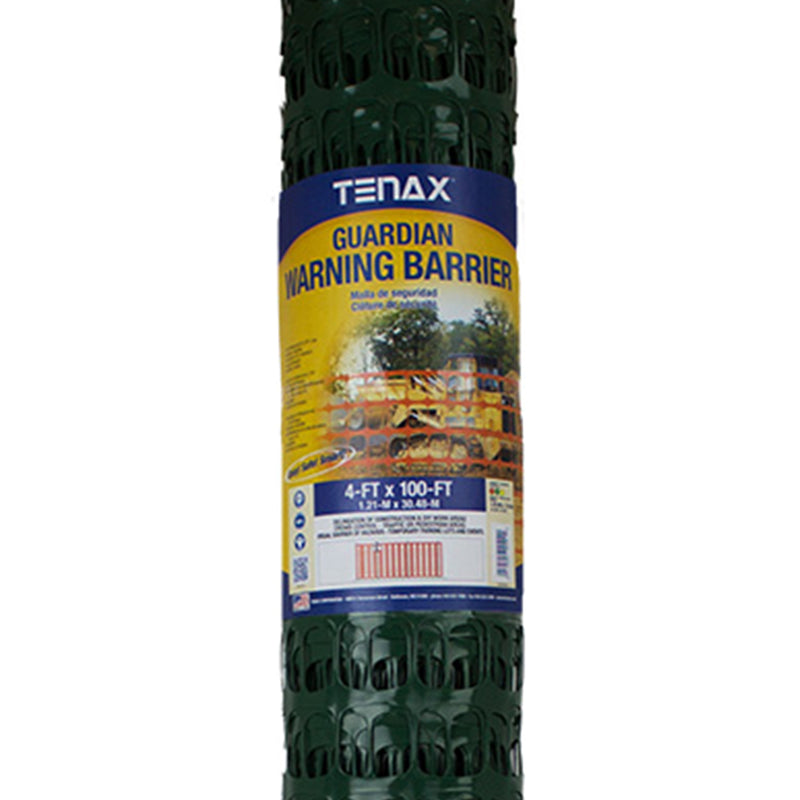 Tenax HDPE Plastic Commercial Guardian Warning Barrier Fencing, 4x100ft, Green