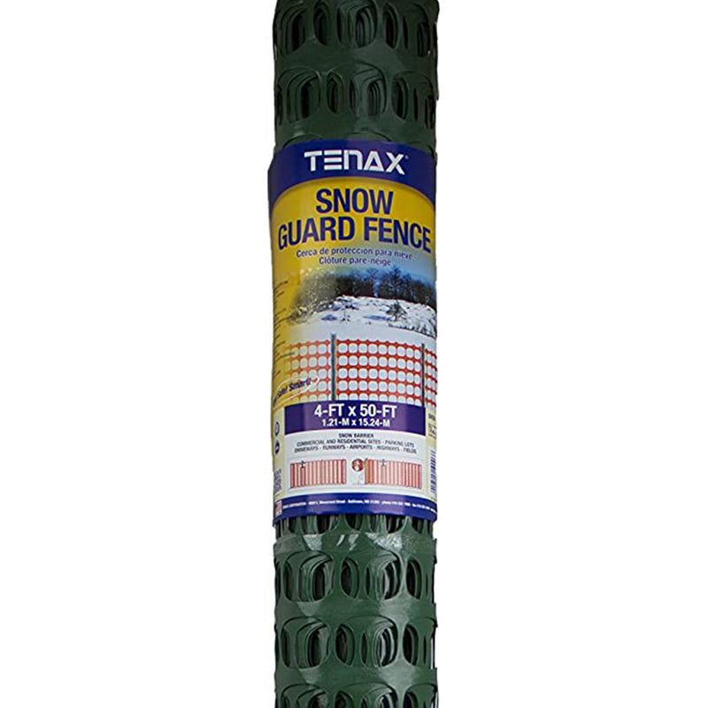 Tenax Plastic High Strength Snow Guard Barrier Safety Fence, 4x50ft (Used)