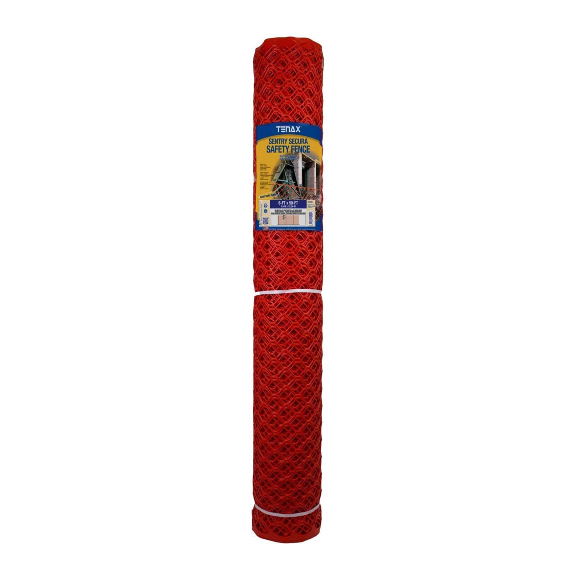 Tenax HDPE Plastic Commercial Mesh Sentry Secura Fencing, 6 x 50 Feet, Orange