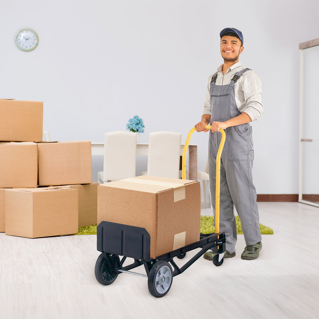 Harper Trucks 400 Lb Capacity Convertible Hand Truck Dolly, Black (Open Box) - VMInnovations