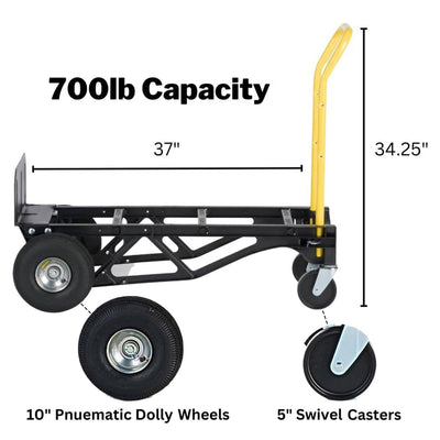 Harper Trucks 700 Lb Capacity Convertible Hand Truck Dolly, Black (Used) - VMInnovations