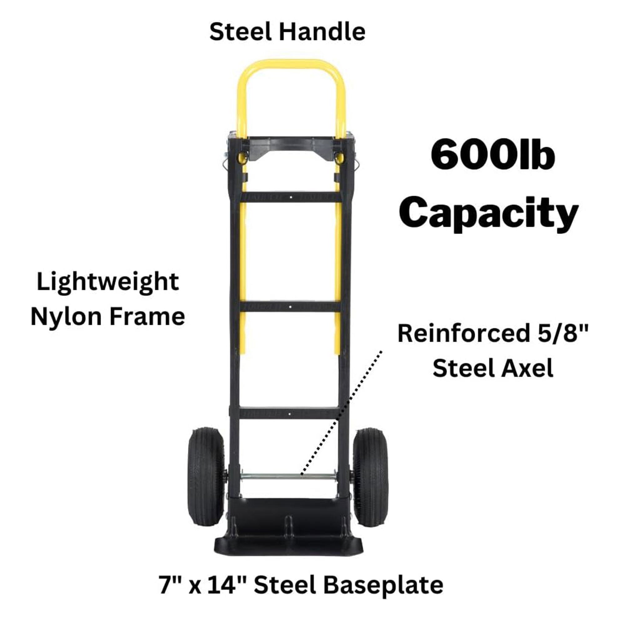 Harper Trucks 700 Lb Capacity Convertible Hand Truck Dolly, Black (Used) - VMInnovations