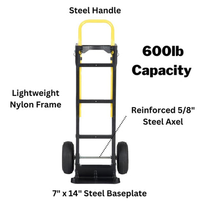 Harper Trucks 700 Lb Capacity Convertible Hand Truck Dolly, Black (Used) - VMInnovations