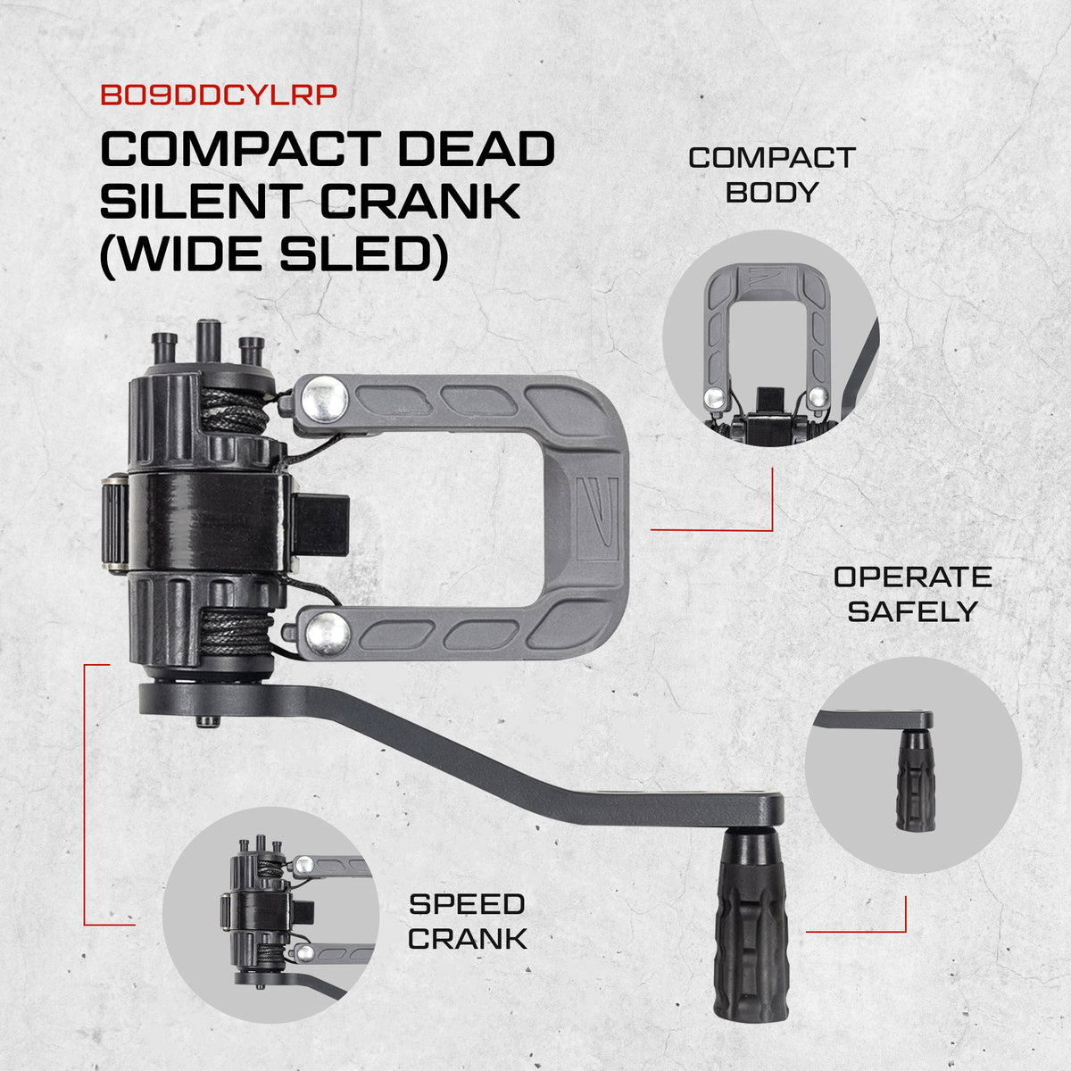 Killer Instinct 2078-2 Compact Silent Crank w/ Wide Sled for Crossbow (Open Box) - VMInnovations