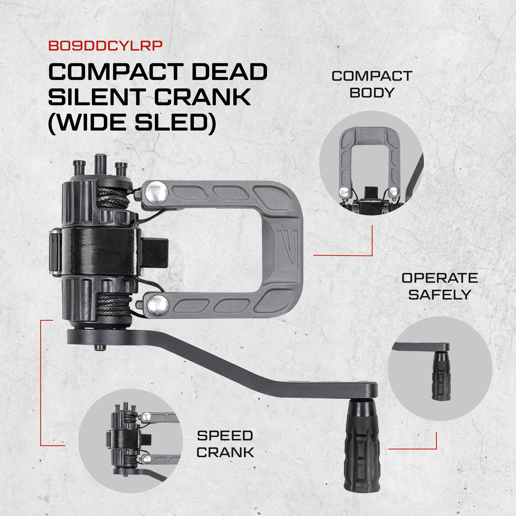 Killer Instinct 2078-2 Compact Silent Crank w/ Wide Sled for Crossbow (Open Box) - VMInnovations