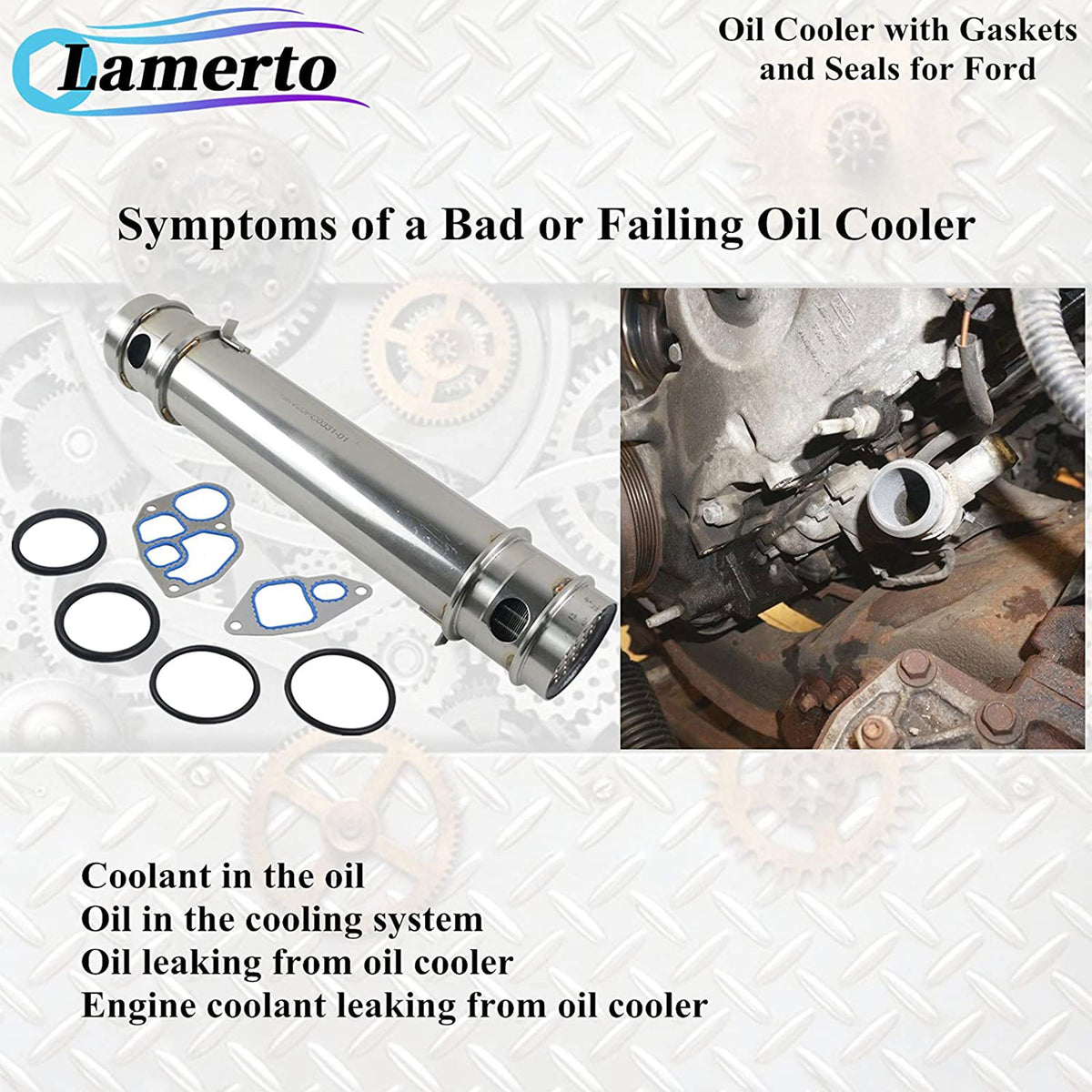 GeLuoXi EBY-430358A-0498 Oil Cooler with Gasket and Seal Kit, Select Ford Models