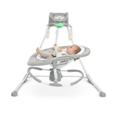 Ingenuity InLighten Baby Electric Cradling Swing Rocker Chair w/ Lights, Gray - VMInnovations