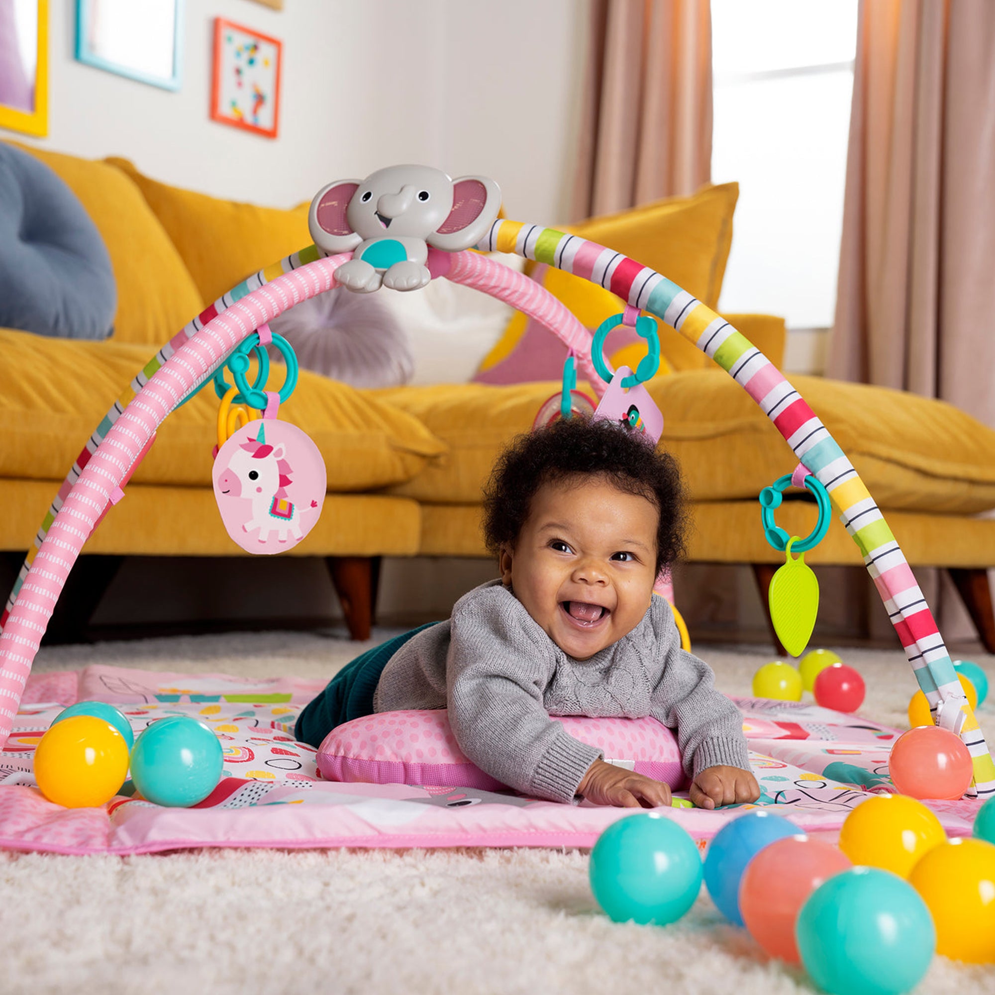 Bright Starts 5 in 1 Your Way Play Baby Activity Gym Ball Pit, Rainbow(Open Box) - VMInnovations