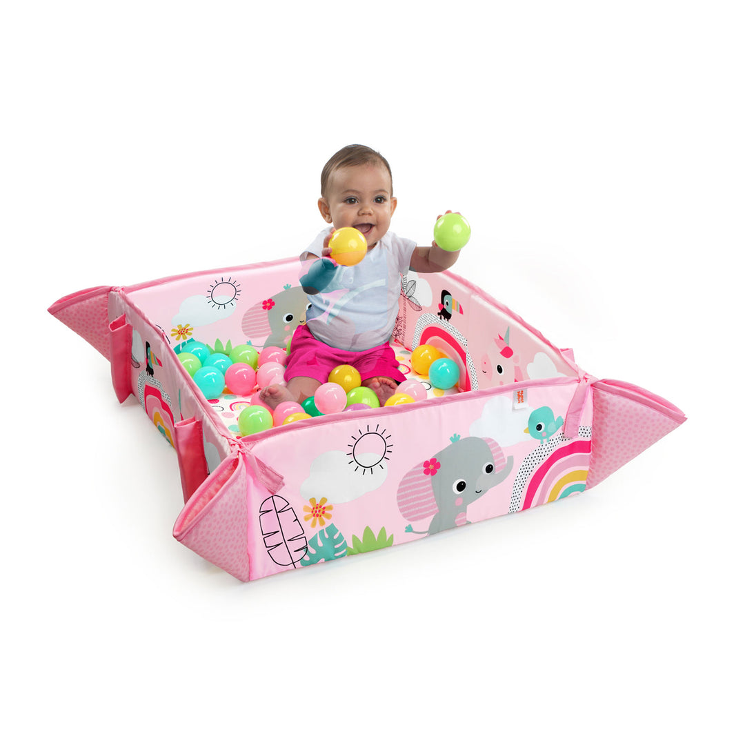 Bright Starts 5 in 1 Your Way Play Baby Activity Gym Ball Pit, Rainbow(Open Box)