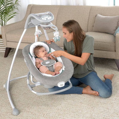 Ingenuity InLighten Baby Electric Cradling Swing Swivel Rocker Chair, Pemberton - VMInnovations