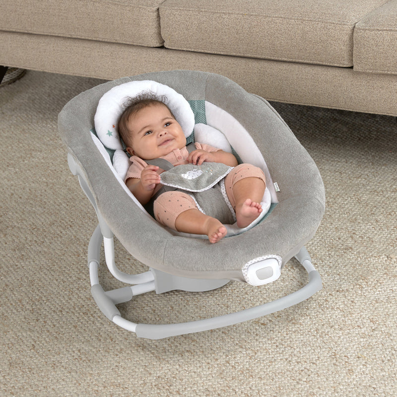 Ingenuity InLighten Baby Electric Cradling Swing Swivel Rocker Chair, Pemberton