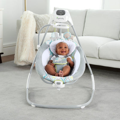 Ingenuity SimpleComfort Baby Electric Soothing Swing Swivel Rocker, Everston - VMInnovations