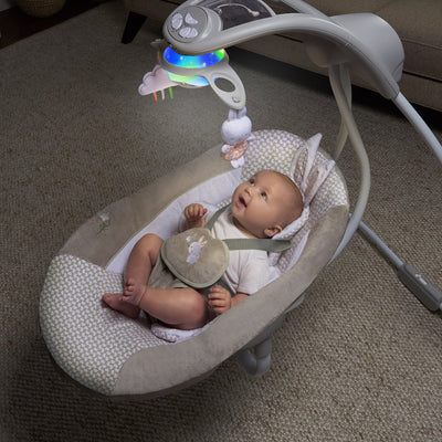 Ingenuity InLighten Baby Electric Soothing Swing Swivel Rocker, Twinkle Tails
