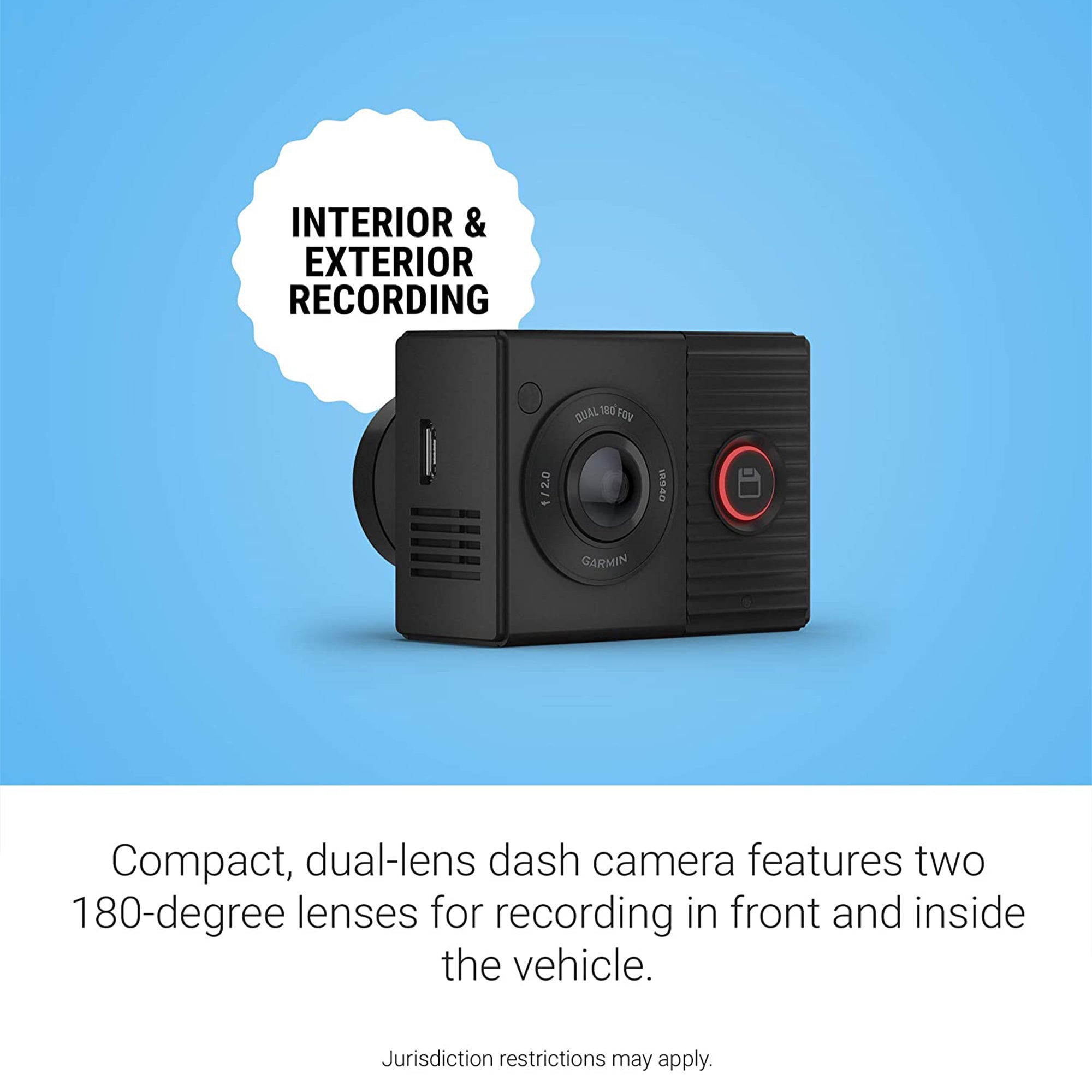 Garmin Dual Front and Rear Lens GPS Car Dash Camera with Night Vision (Open Box)