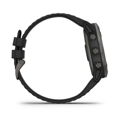 Garmin 51 MM fenix 6X Sapphire Multisport GPS Smartwatch w/ Silicone Band, Black