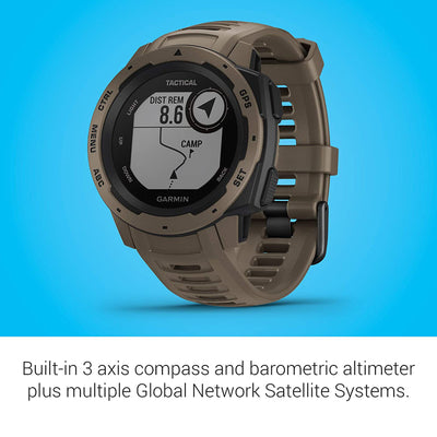 Garmin Instinct Tactical Rugged GPS Enabled Waterproof Smartwatch, Tactical Tan