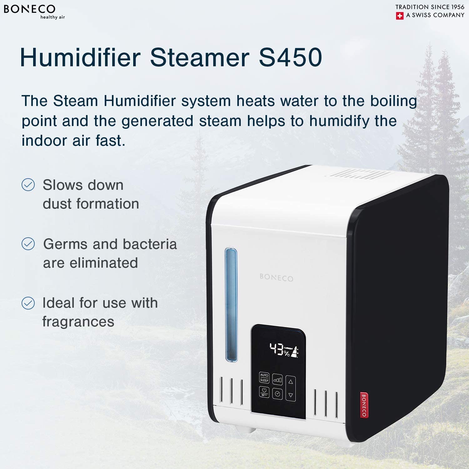 BONECO S450 Large Room Steam Humidifier w/ Warm Mist & Digital Display(Open Box) - VMInnovations