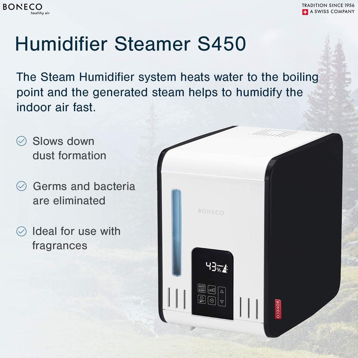 BONECO Large Room Steam Humidifier w/ Hand Warm Mist and Digital Display (Used)