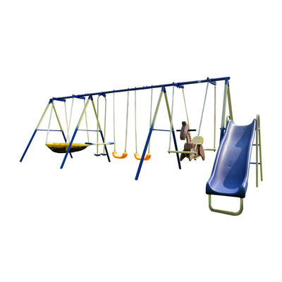 Sportspower Super 8 Medium to Large Backyard Fun Heavy Duty Metal Swing Set
