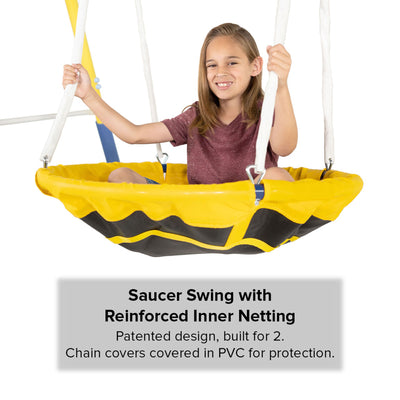 Sportspower Super 8 Medium to Large Backyard Fun Heavy Duty Metal Swing Set