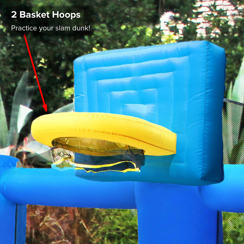 Sportspower Outdoor Backyard Inflatable Fly Slama Jama Basketball Court w/ Ball
