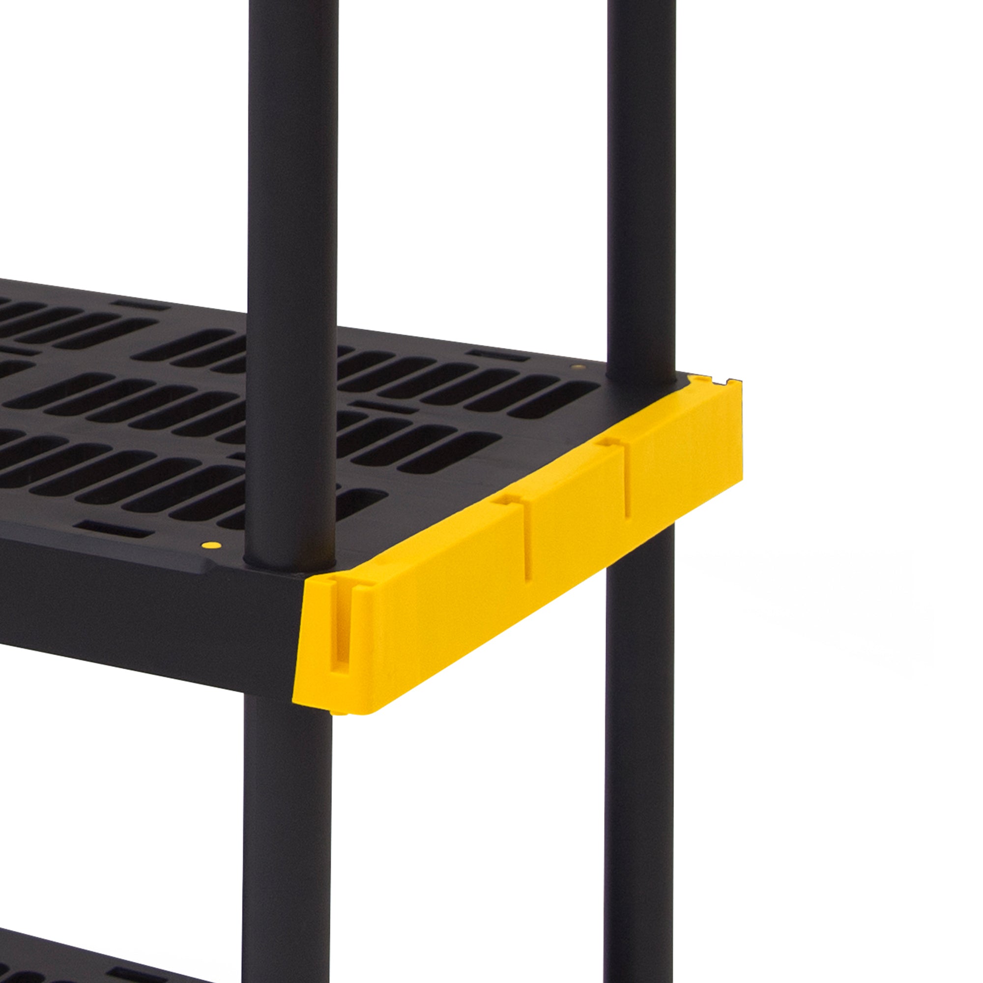 TOUGH BOX Heavy Duty 4 Tier Ventilated Shelving Storage Unit, Black and Yellow