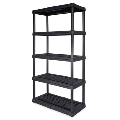 Tough Box 5 Tier Indoor/Outdoor Ventilated Shelf Storage Unit, Black (Open Box)