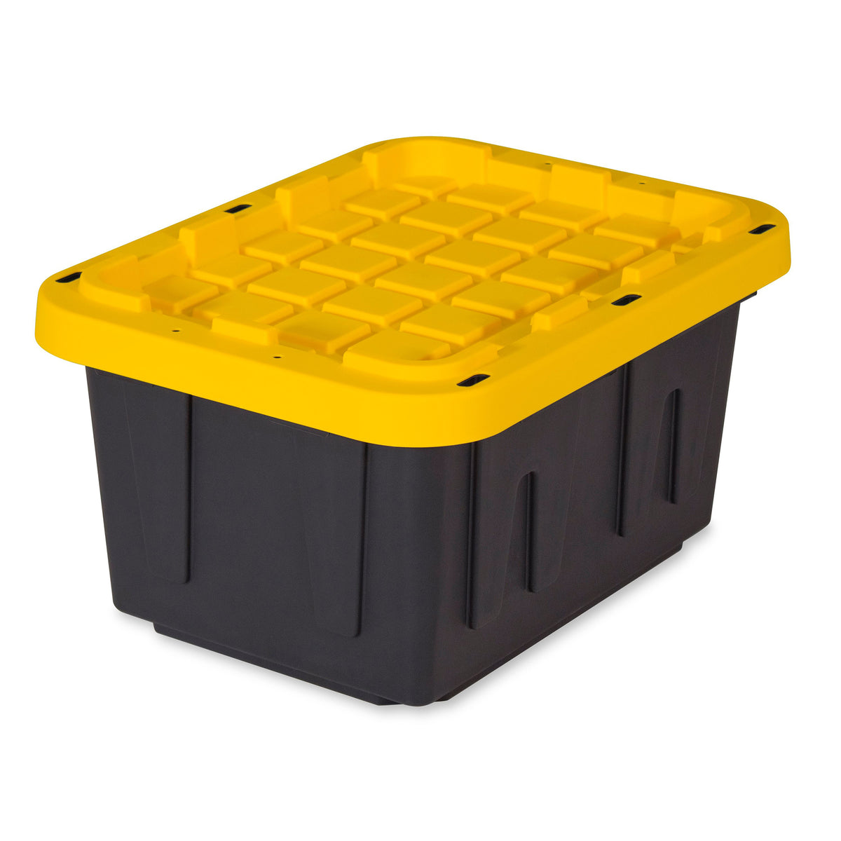 TOUGH BOX 5 Gal Plastic Storage Totes w/ Snap Fit Lids, Black & Yellow (6 Pack)