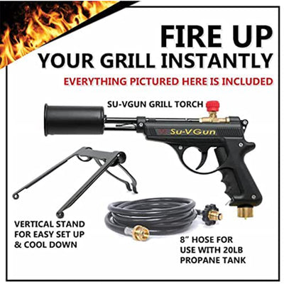 GrillBlazer Propane Torch Gun with 8 Inch Fuel Hose and Safety Stand (Open Box)
