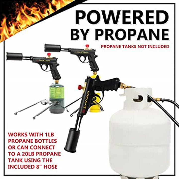 GrillBlazer SU-VGun Propane Torch Gun Set with 8 Inch Fuel Hose and Safety Stand