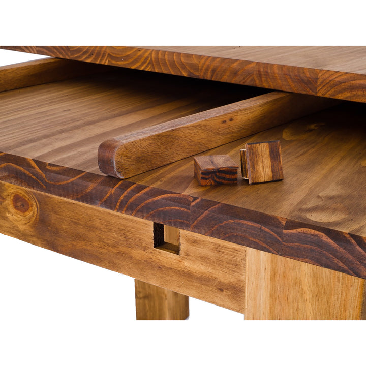 Solid Brazilian Pine Wood Dining Table, 47 X 30 Inches, Brazil Finish (Used)