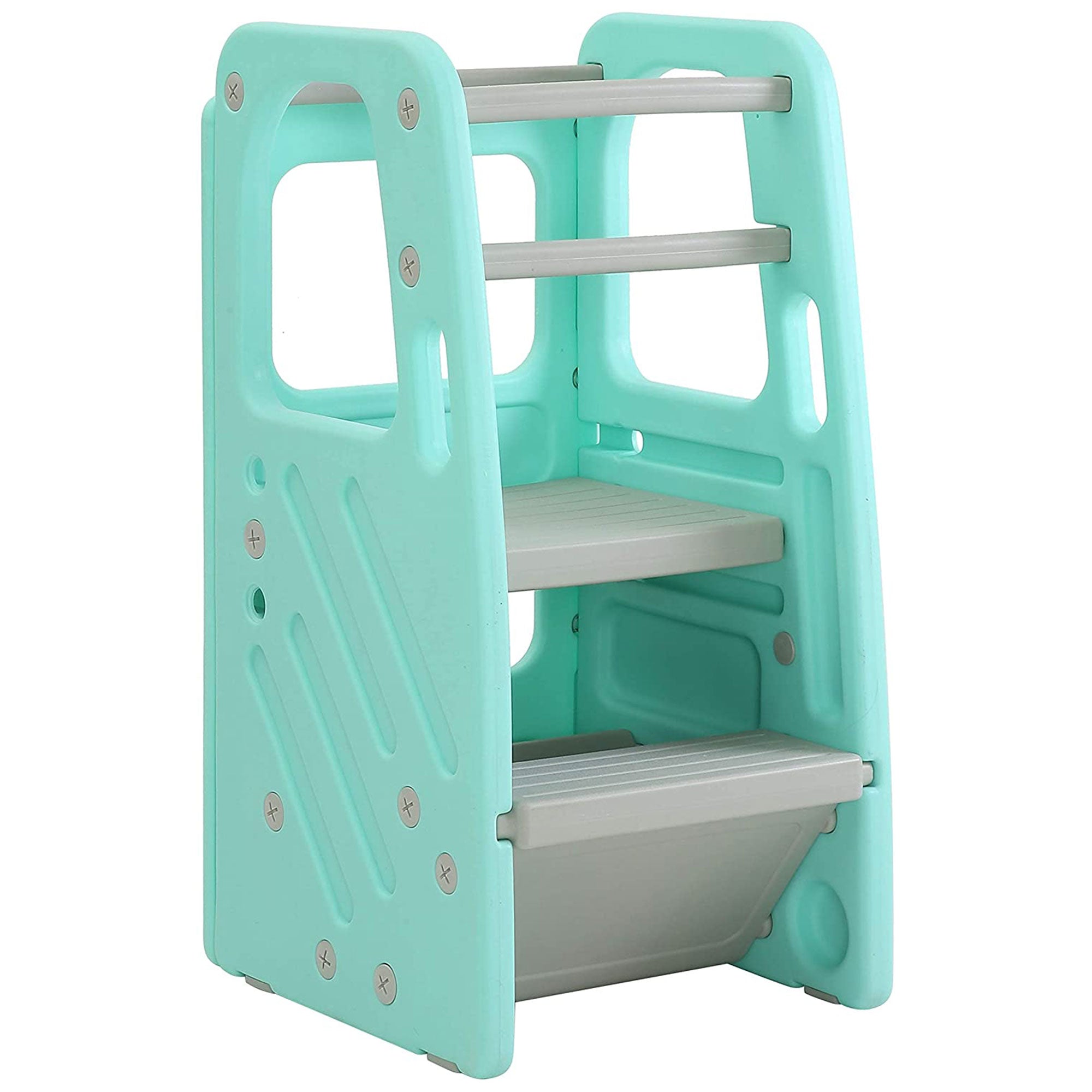 SDADI Children's Plastic Learning Stool w/3 Adjustable Heights, Green (Open Box)