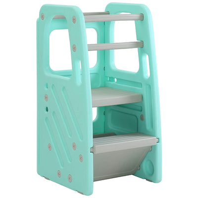 SDADI Children's Plastic Learning Stool w/3 Adjustable Heights, Green (Open Box)