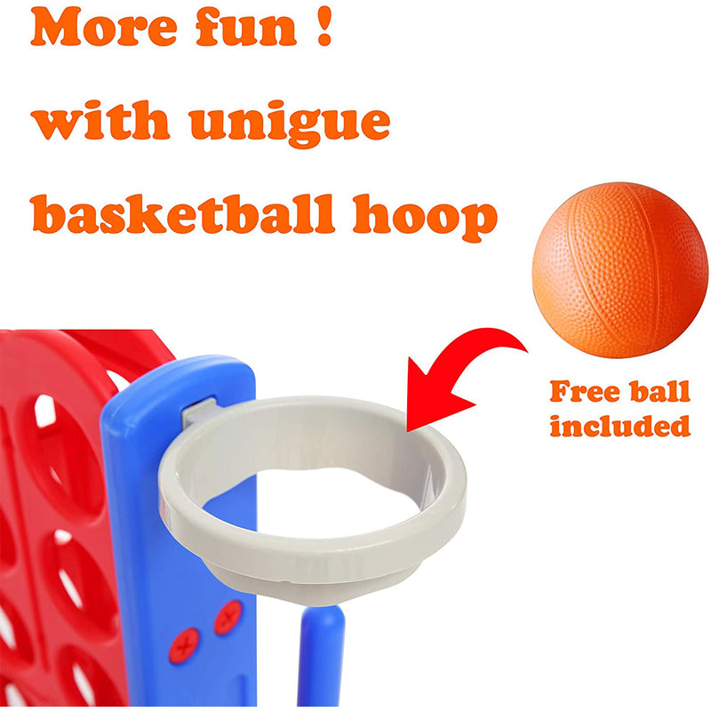 SDADI Giant 64" 4-In-A-Row Game & Basketball Game for Kids, Blue & Red(Open Box)