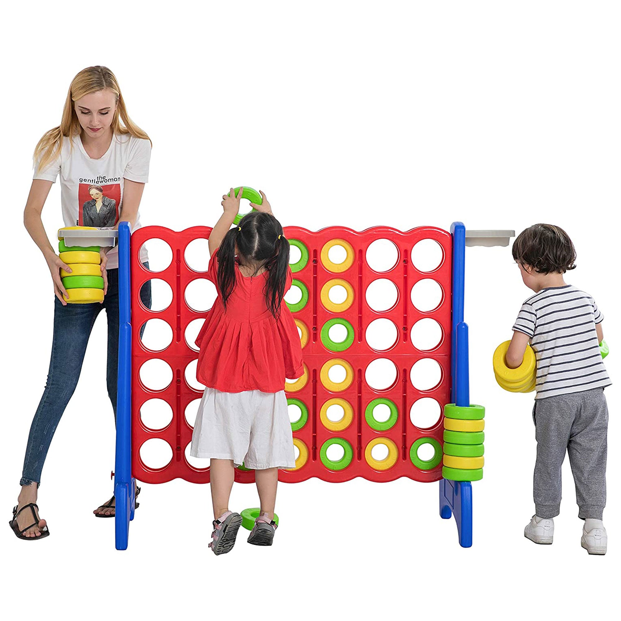SDADI Giant 64" 4-In-A-Row Game & Basketball Game for Kids, Blue & Red(Open Box) - VMInnovations