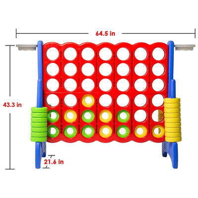 SDADI Giant 64" 4-In-A-Row Game & Basketball Game for Kids, Blue & Red(Open Box) - VMInnovations