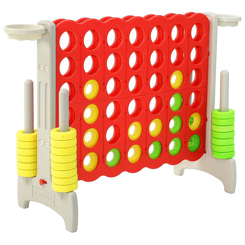 SDADI Giant 64 Inch 4-In-A-Row Game and Basketball Game for Kids, Gray and Red