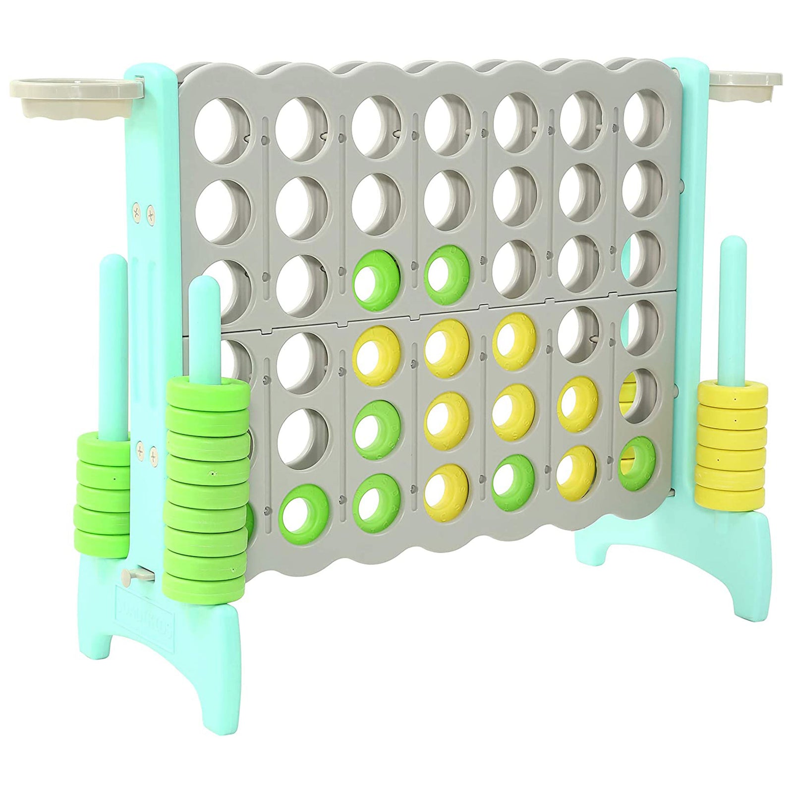 SDADI Giant 64 Inch 4-In-A-Row Game and Basketball Game for Kids, Gray and Green - VMInnovations