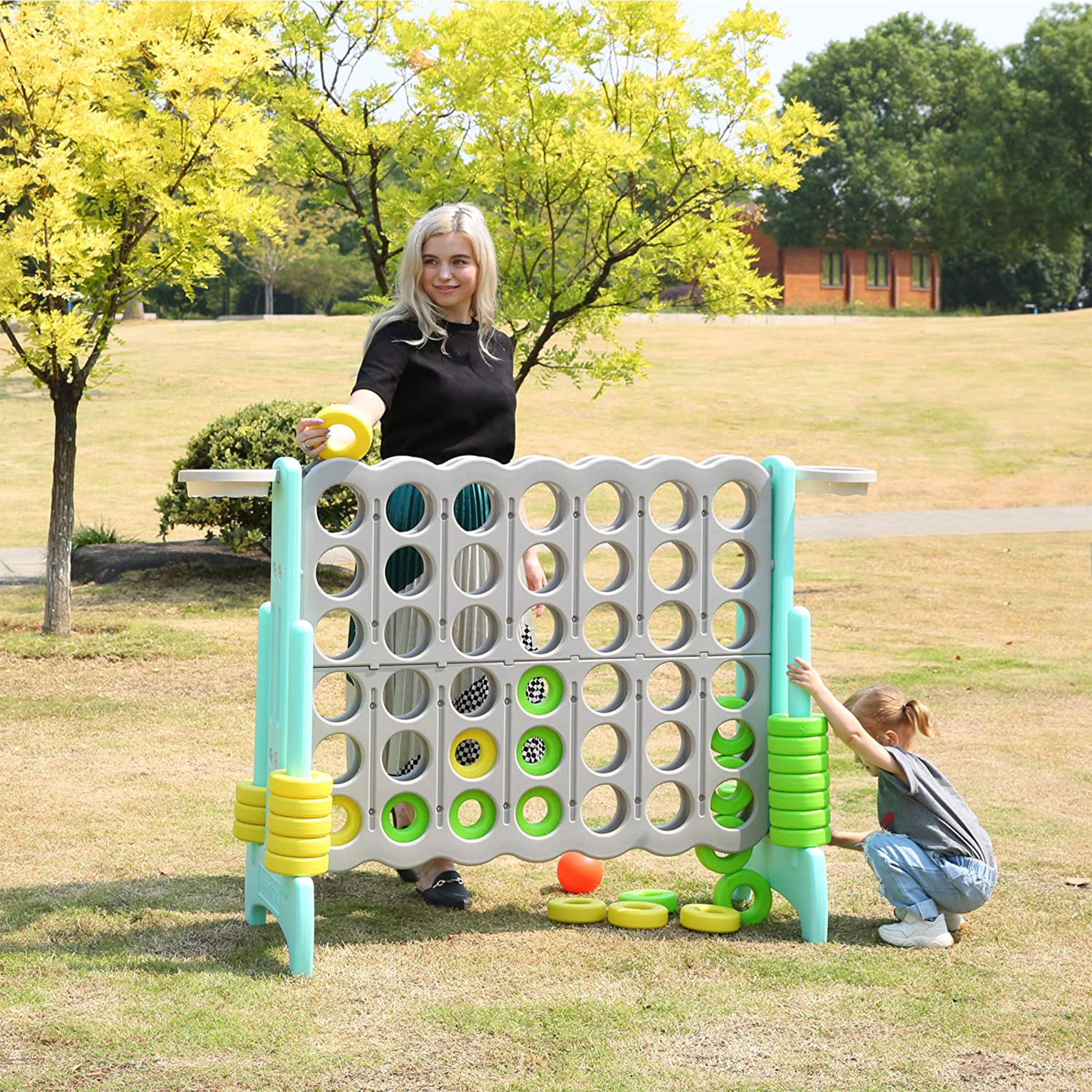SDADI Giant 64 Inch 4-In-A-Row Game and Basketball Game for Kids (Open Box)