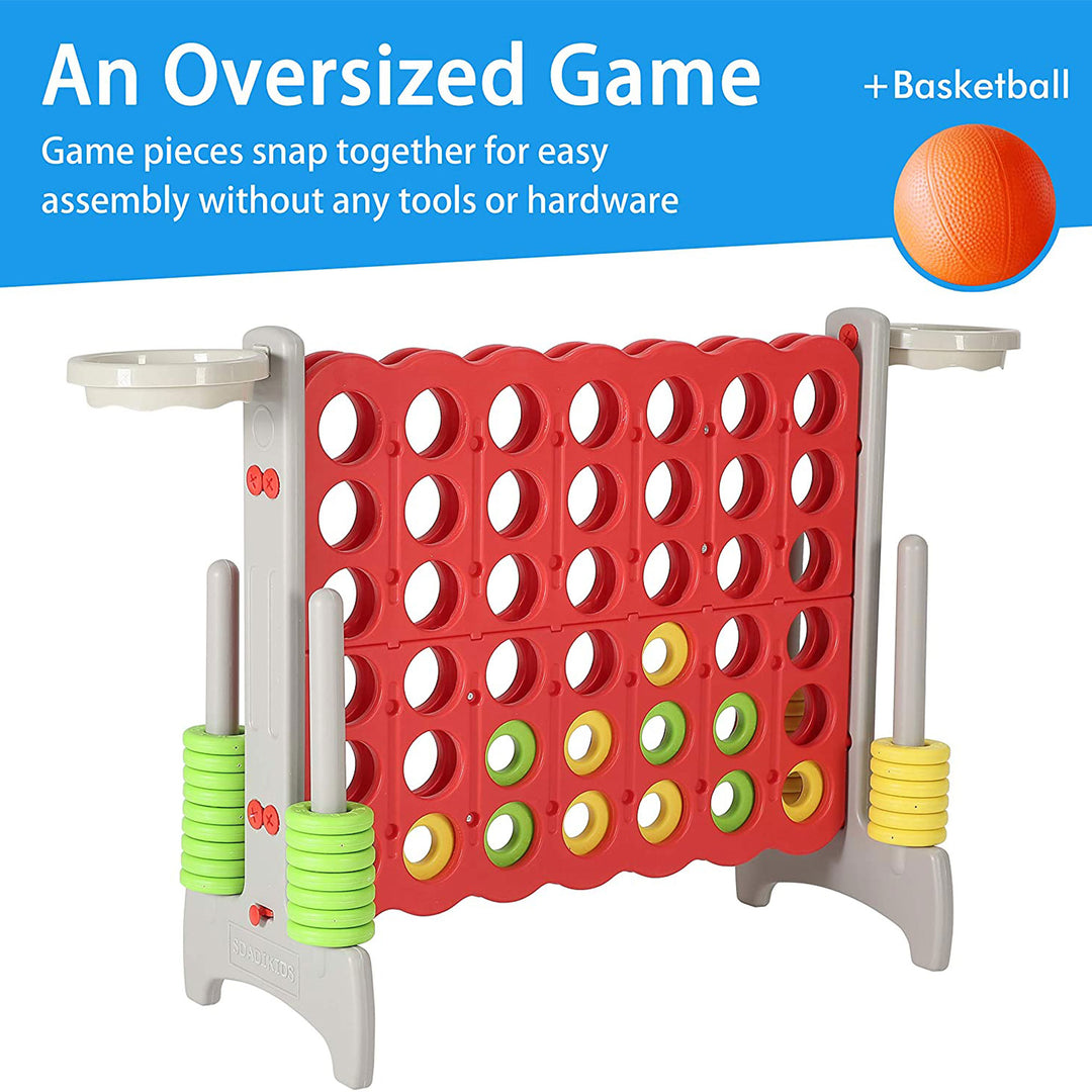 SDADI Giant 33 Inch 4-In-A-Row Game and Basketball Game for Kids (Used)