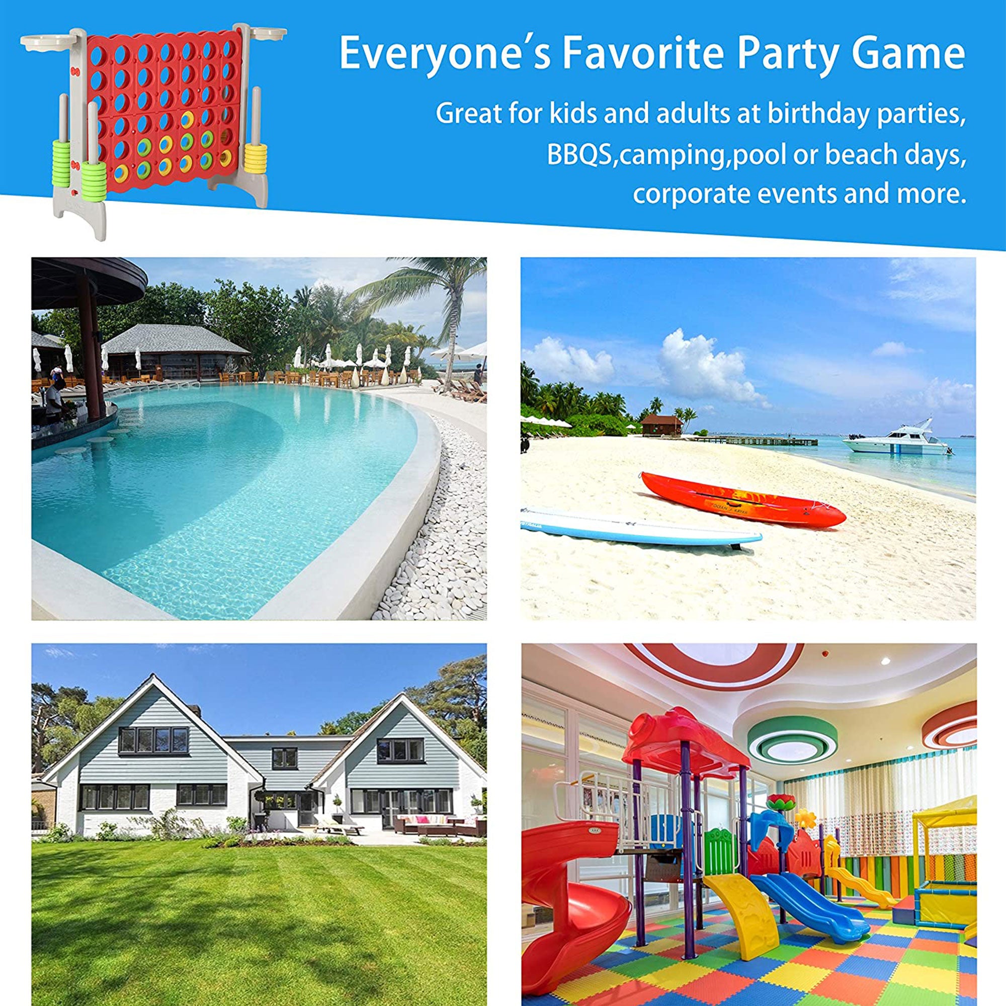 SDADI Giant 33 Inch 4-In-A-Row Game and Basketball Game for Kids, Gray and Red - VMInnovations