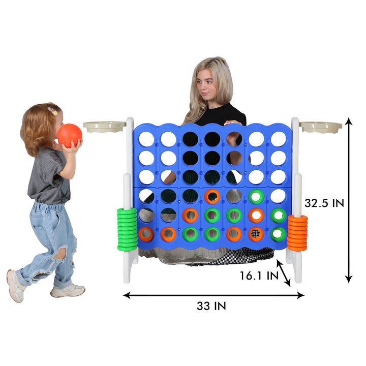 SDADI Giant 33 Inch 4-In-A-Row Game and Basketball Game for Kids (Open Box)