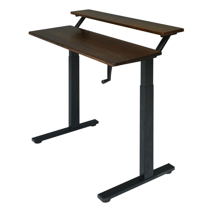 SDADI Adjustable Height Steel Frame 2 Tier Standing Desk w/ Crank (For Parts)