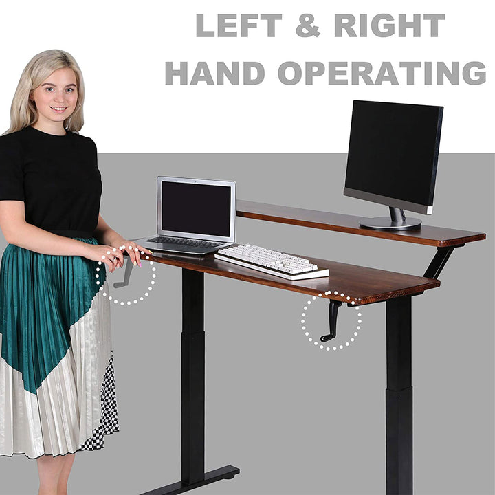 SDADI Adjustable Height Steel Frame 2 Tier Standing Desk w/ Crank (For Parts) - VMInnovations