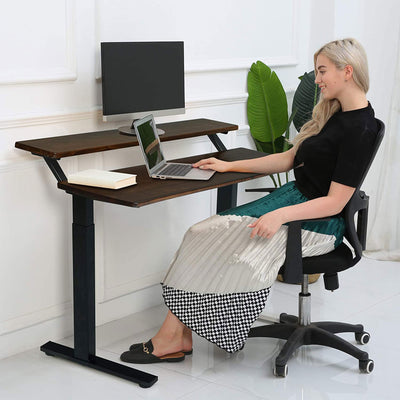 SDADI Adjustable Height Steel Frame 2 Tier Standing Desk w/ Crank (Used) - VMInnovations