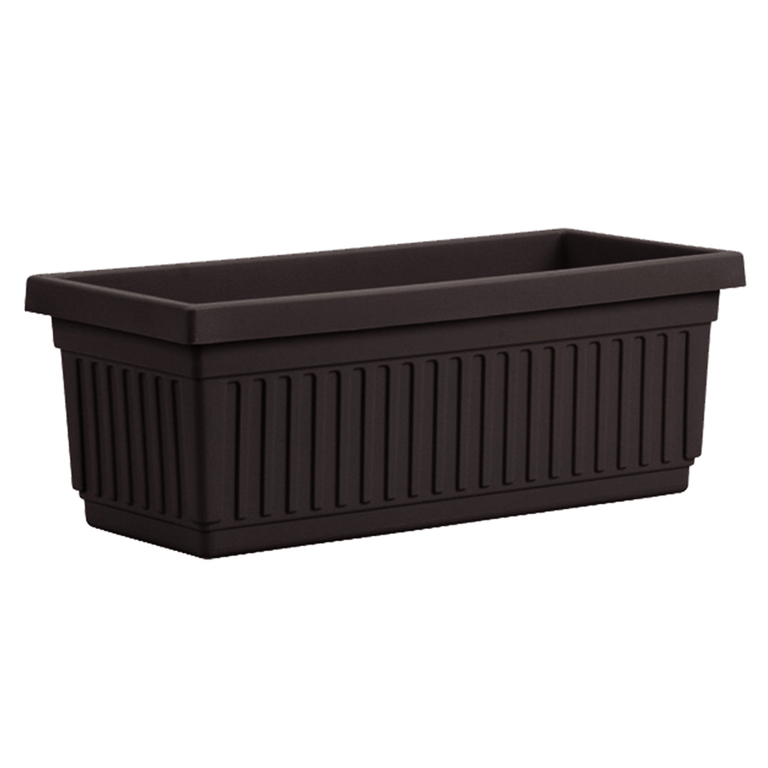 HC Companies 24 Inch Fluted Plastic Venetian Garden Flower Window Box, Black - VMInnovations