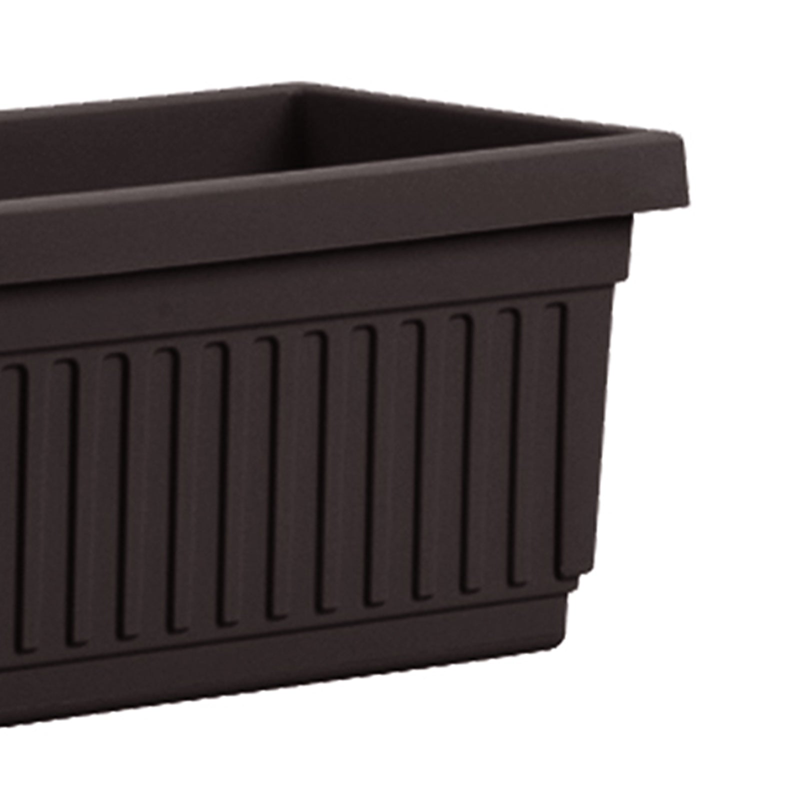 HC Companies 24 Inch Fluted Plastic Venetian Garden Flower Window Box, Black - VMInnovations