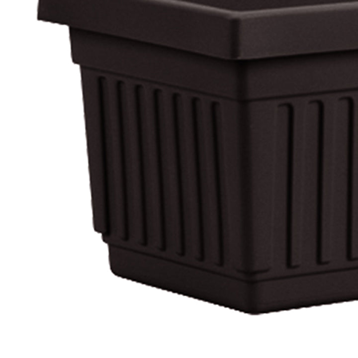 HC Companies 24 Inch Fluted Plastic Venetian Garden Flower Window Box, Black - VMInnovations