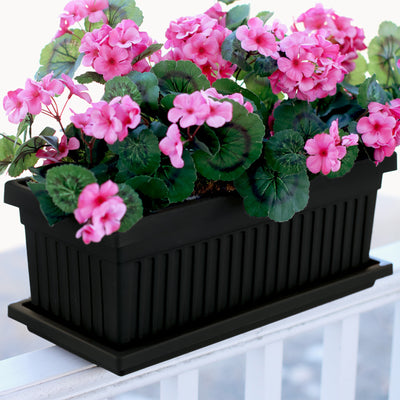 HC Companies 24" Plastic Venetian Garden Flower Window Box, Black (Open Box)